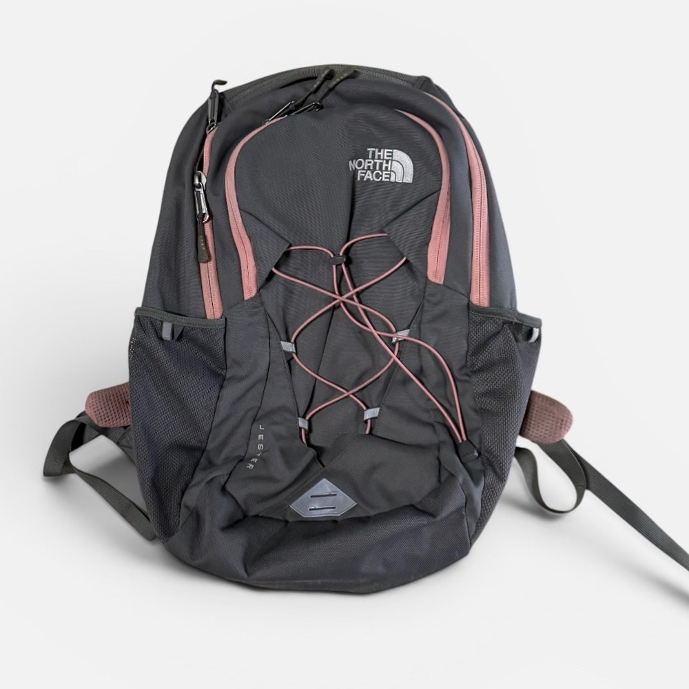 The North Face Jester Backpack Womens OS FlexVent Laptop Sleeve Gray Pink